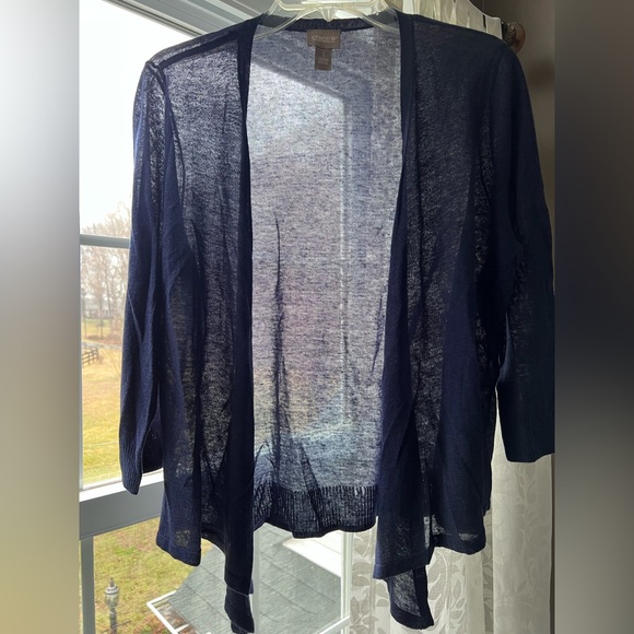Chico's Sweaters - Chico's Deep Blue Open-Front Cardigan